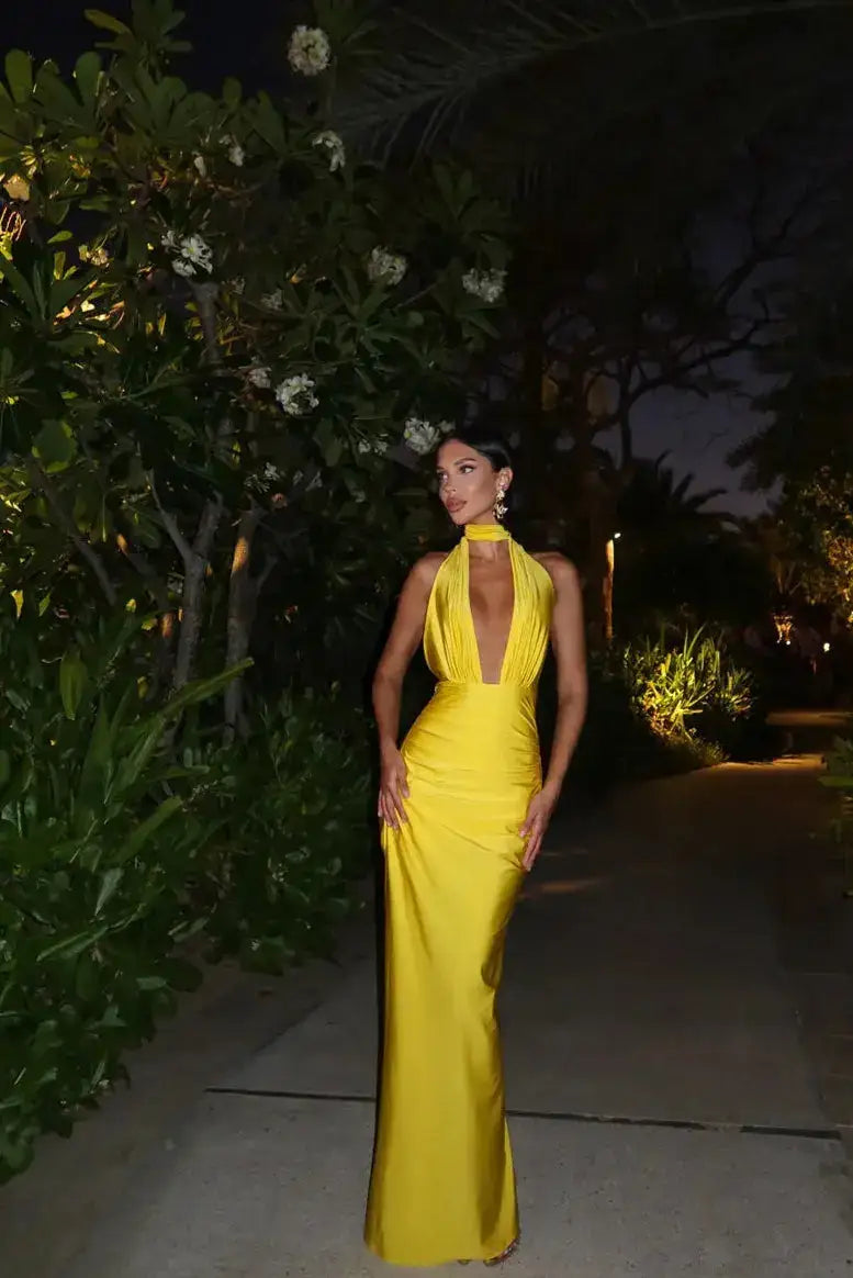 Bella Mirage Halter Maxi Dress - Bellaovo