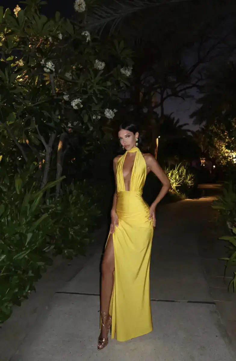 Bella Mirage Halter Maxi Dress - Bellaovo