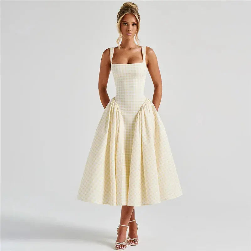 Bella Soleil Gingham Dress - Bellaovo